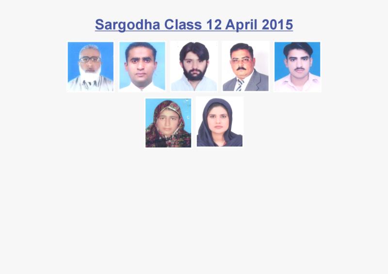 Sargodha Class April 12, 2015