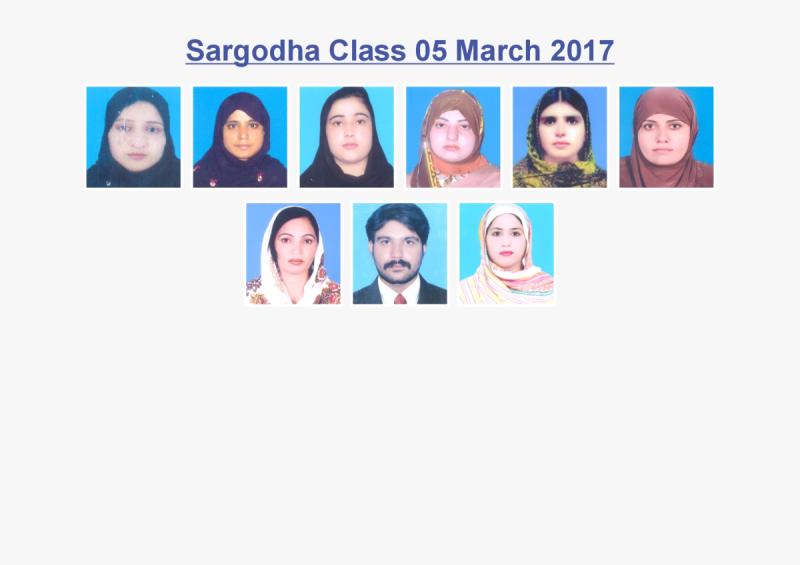 Sargodha Class March 05, 2017