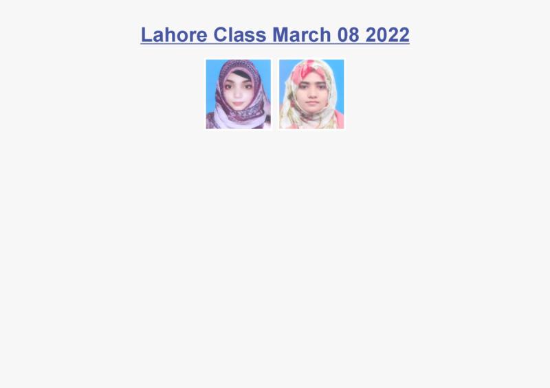 Lahore Class March 08 2022