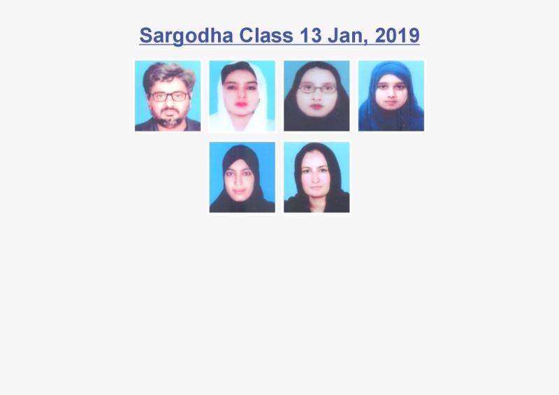 Sargodha Class January 13, 2019