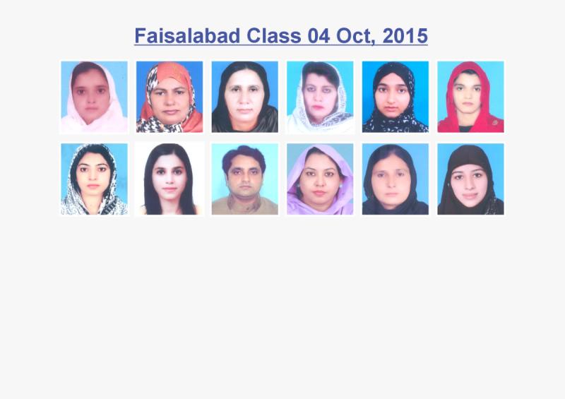 Faisalabad Class 04 Oct, 2015